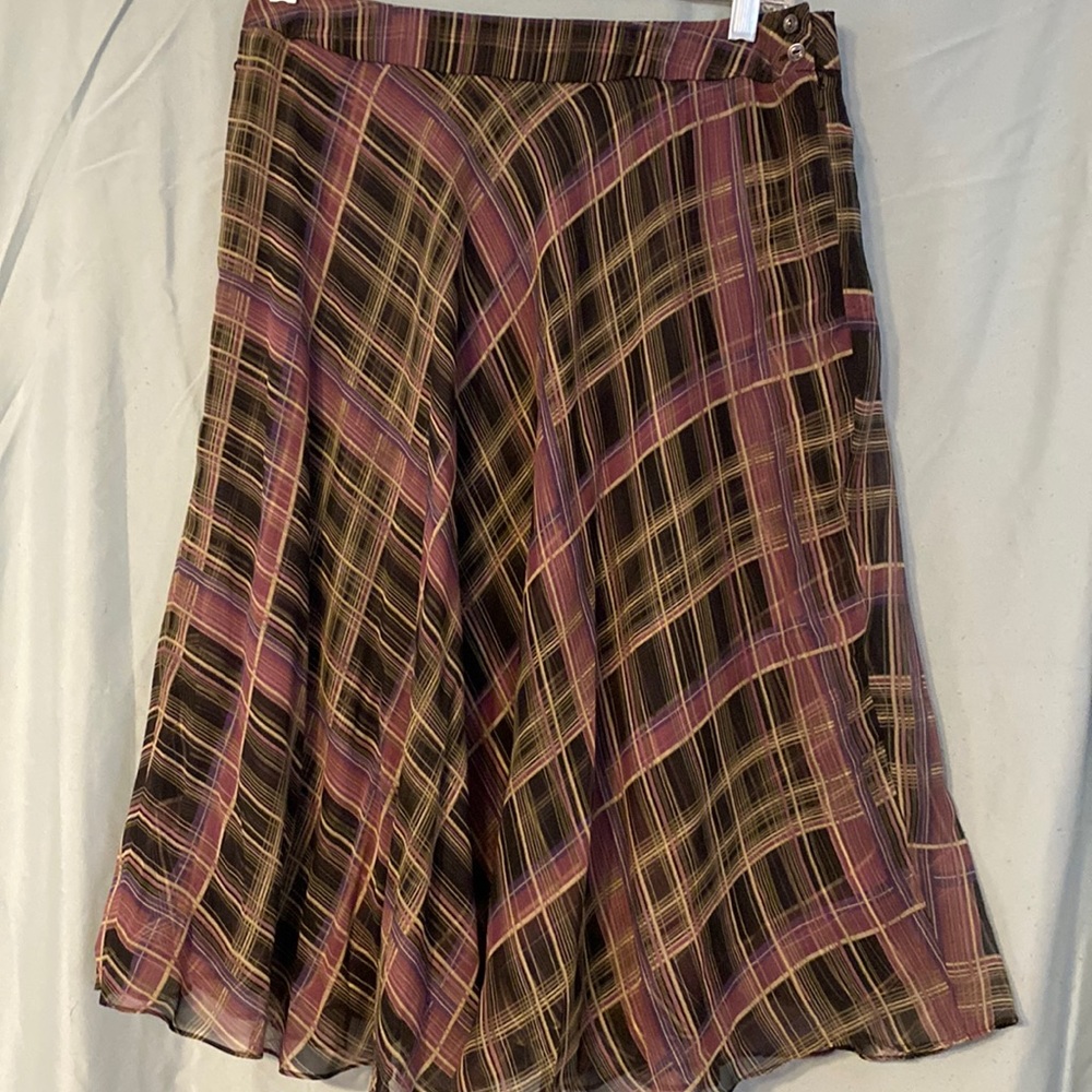 Jones New York Double Layer Purple Black Skirt 8P